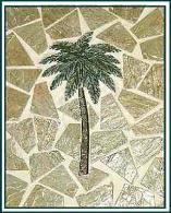small green mosaic single palm